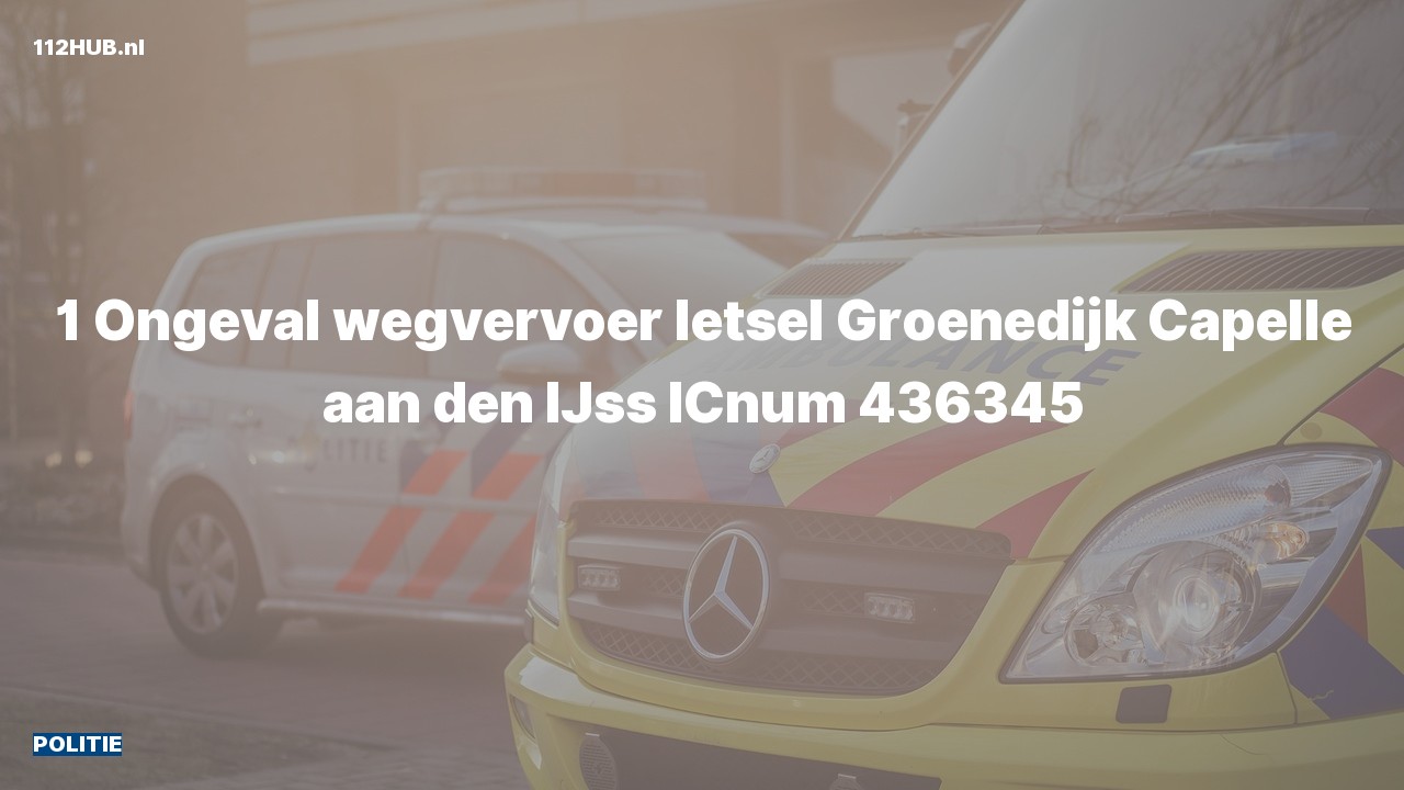 Deelafbeelding voor Politie voor verkeersongeval naar de Groenedijk in Capelle aan den IJssel.