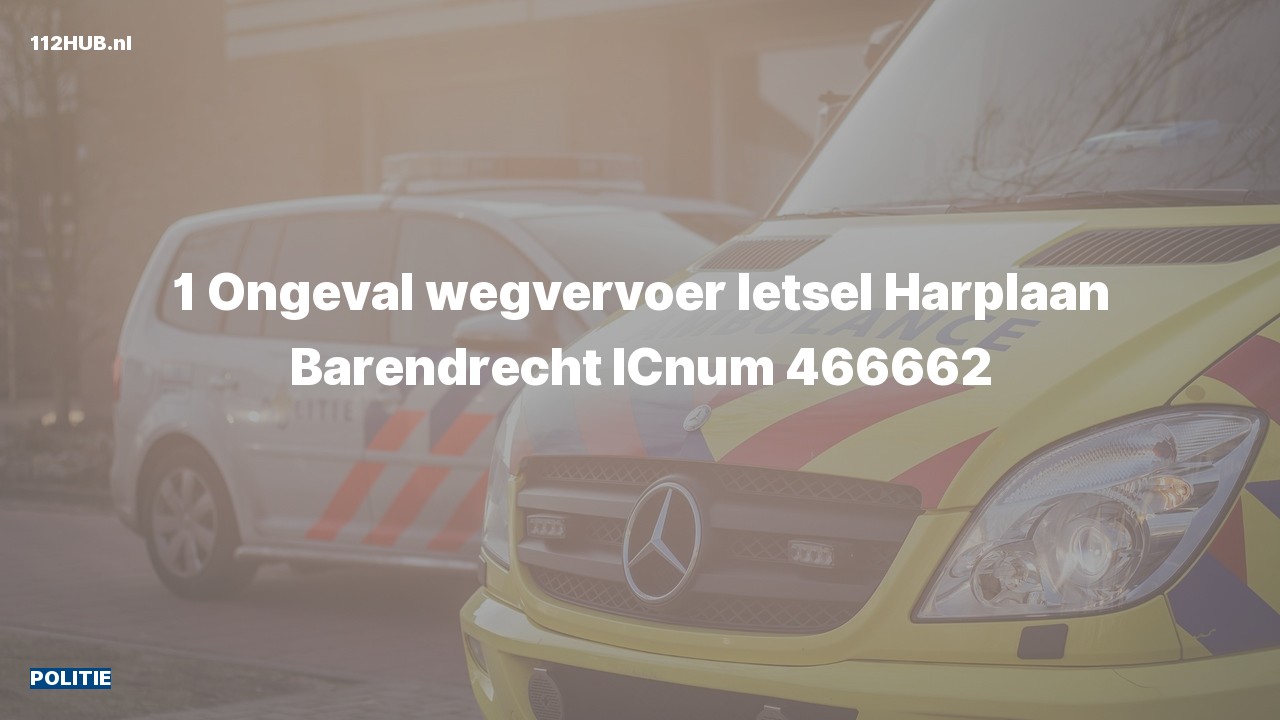 Deelafbeelding voor Politie voor verkeersongeval naar de Harplaan in Barendrecht.