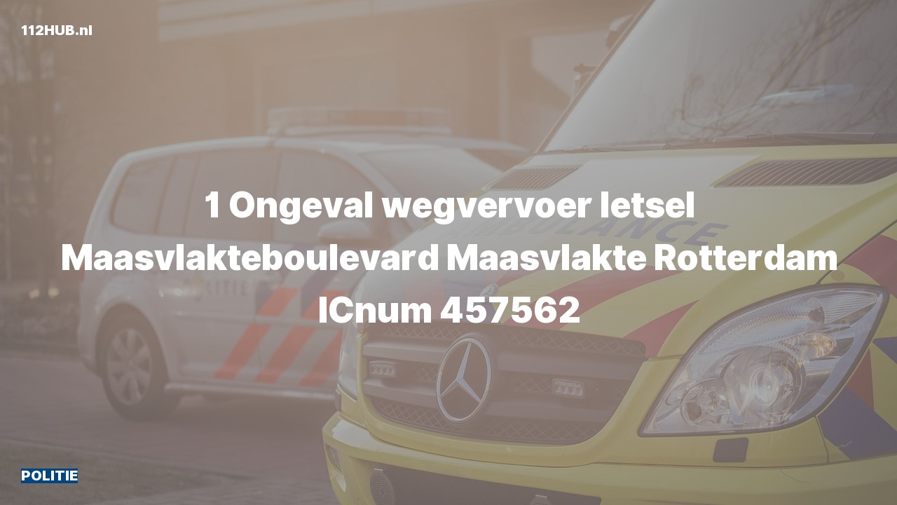 Deelafbeelding voor Politie voor verkeersongeval naar de Maasvlakteboulevard in Maasvlakte Rotterdam.