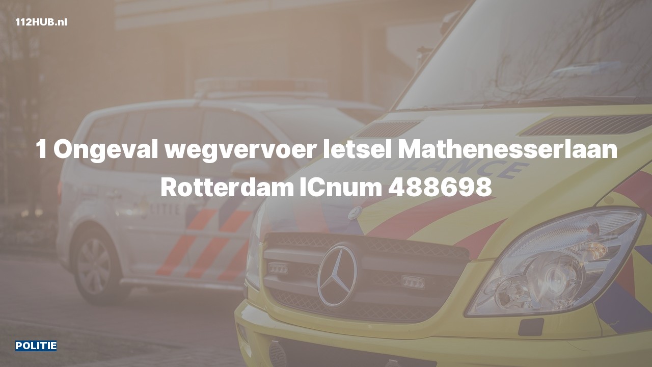 Deelafbeelding voor Politie voor verkeersongeval naar de Mathenesserlaan in Rotterdam.