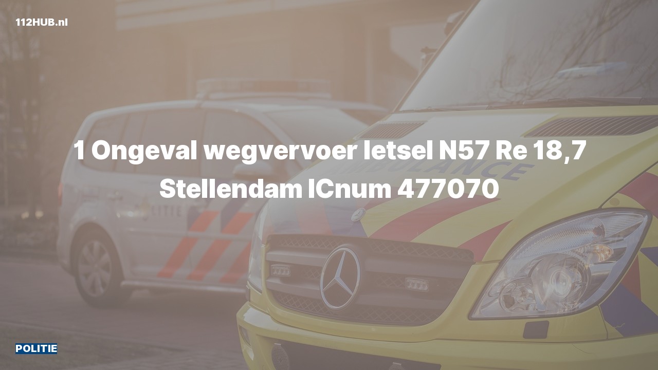 Deelafbeelding voor Politie voor verkeersongeval op de N57 bij hectometerpaaltje 18.7.