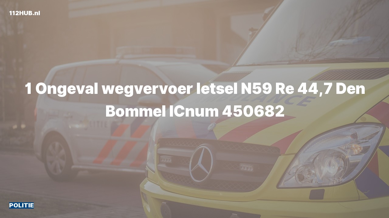Deelafbeelding voor Politie voor verkeersongeval op de N59 bij hectometerpaaltje 44.7.