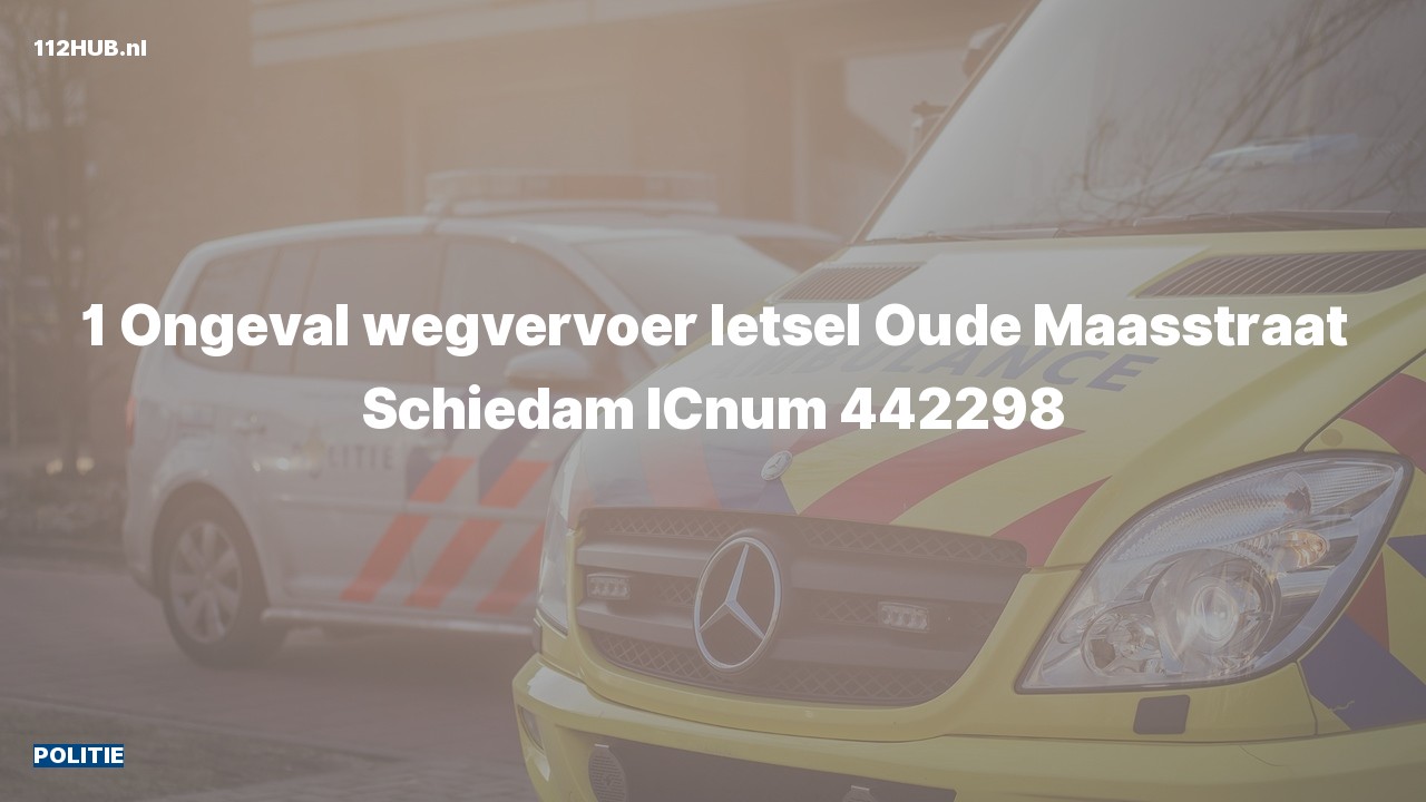 Deelafbeelding voor Politie voor verkeersongeval naar de Oude Maasstraat in Schiedam.