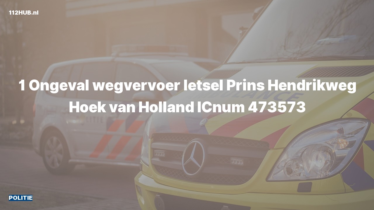 Deelafbeelding voor Politie voor verkeersongeval naar de Prins Hendrikweg in Hoek van Holland.