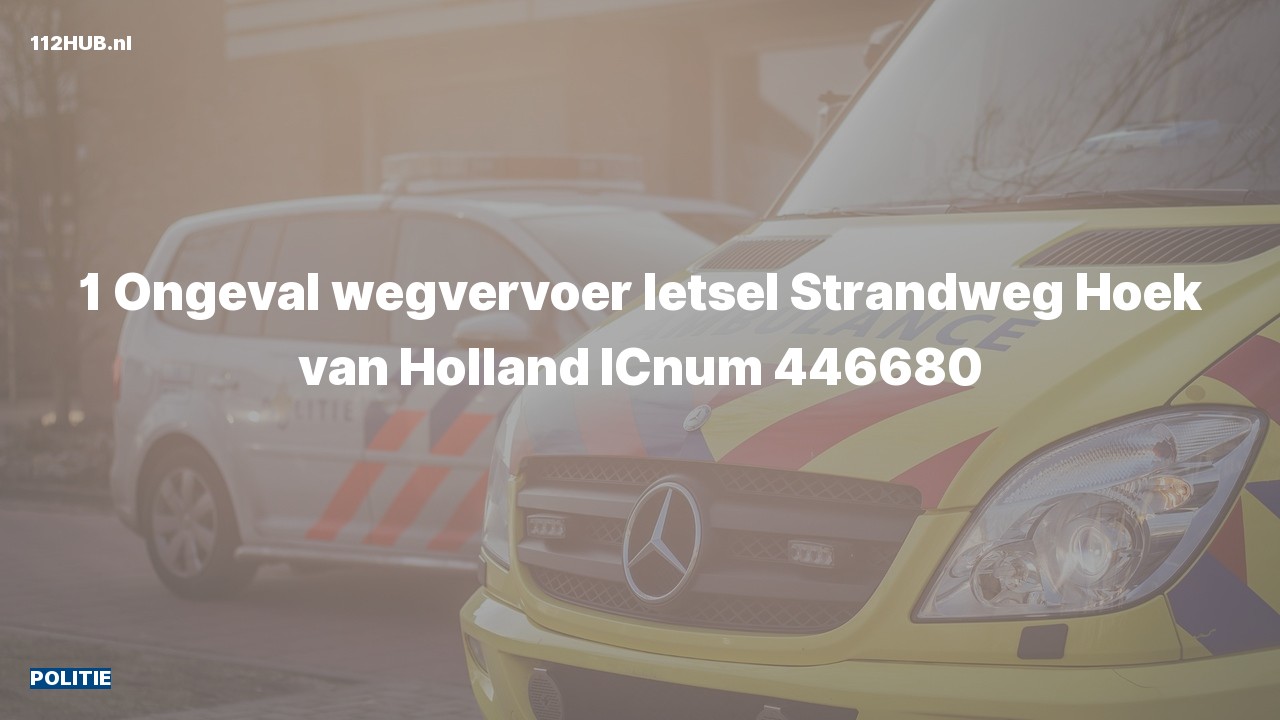 Deelafbeelding voor Politie voor verkeersongeval naar de Strandweg in Hoek van Holland.