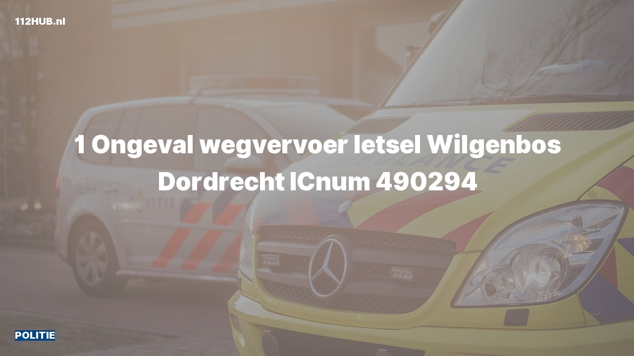 Deelafbeelding voor Politie voor verkeersongeval naar de Wilgenbos in Dordrecht.