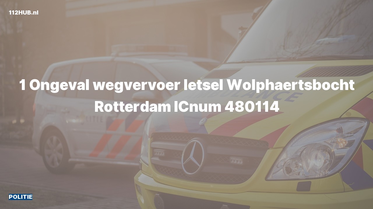 Deelafbeelding voor Politie voor verkeersongeval naar de Wolphaertsbocht in Rotterdam.