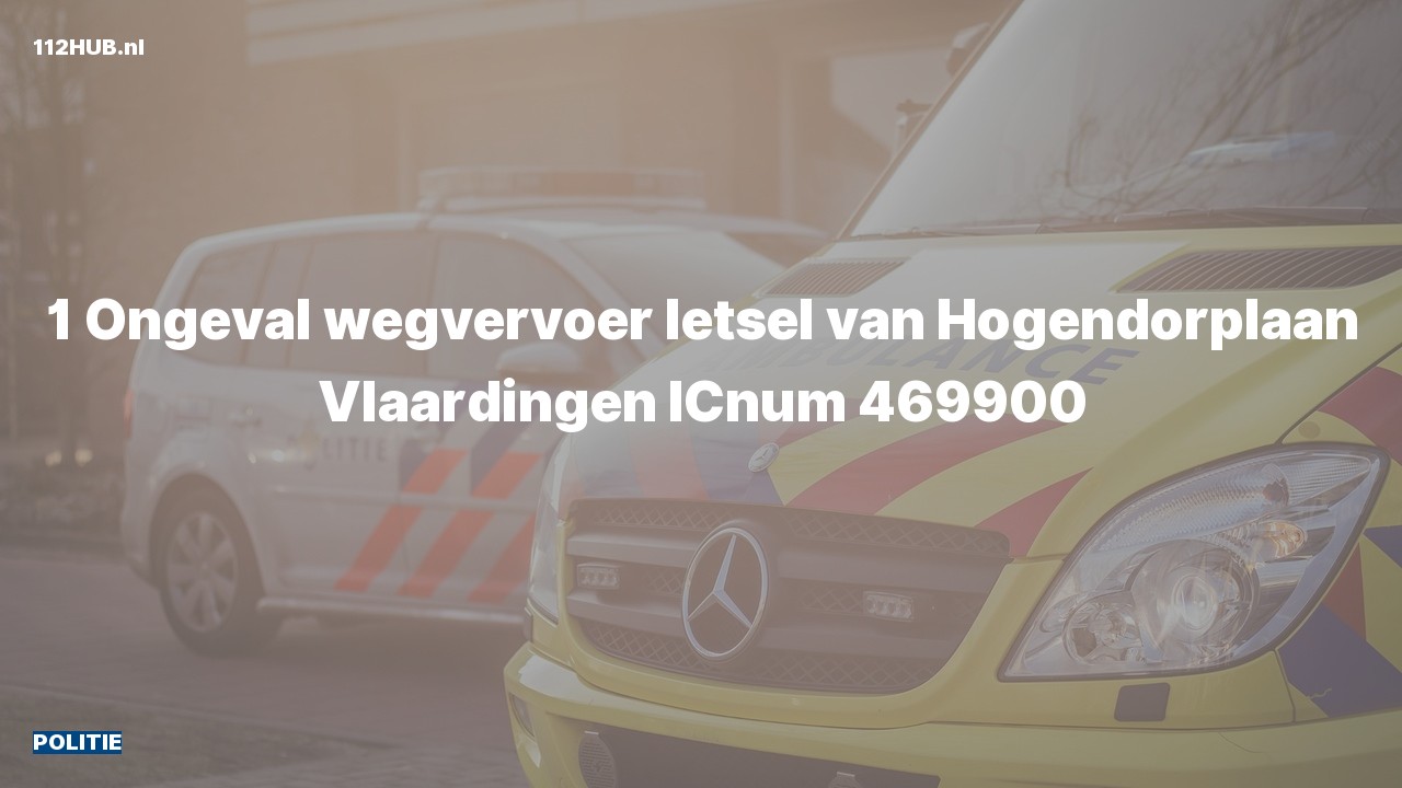 Deelafbeelding voor Politie voor verkeersongeval naar de van Hogendorplaan in Vlaardingen.