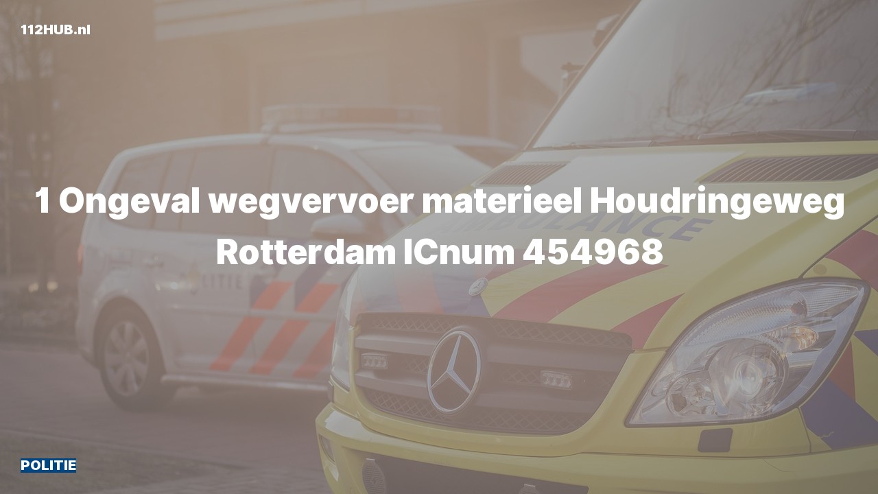 Deelafbeelding voor Politie voor verkeersongeval naar de Houdringeweg in Rotterdam.