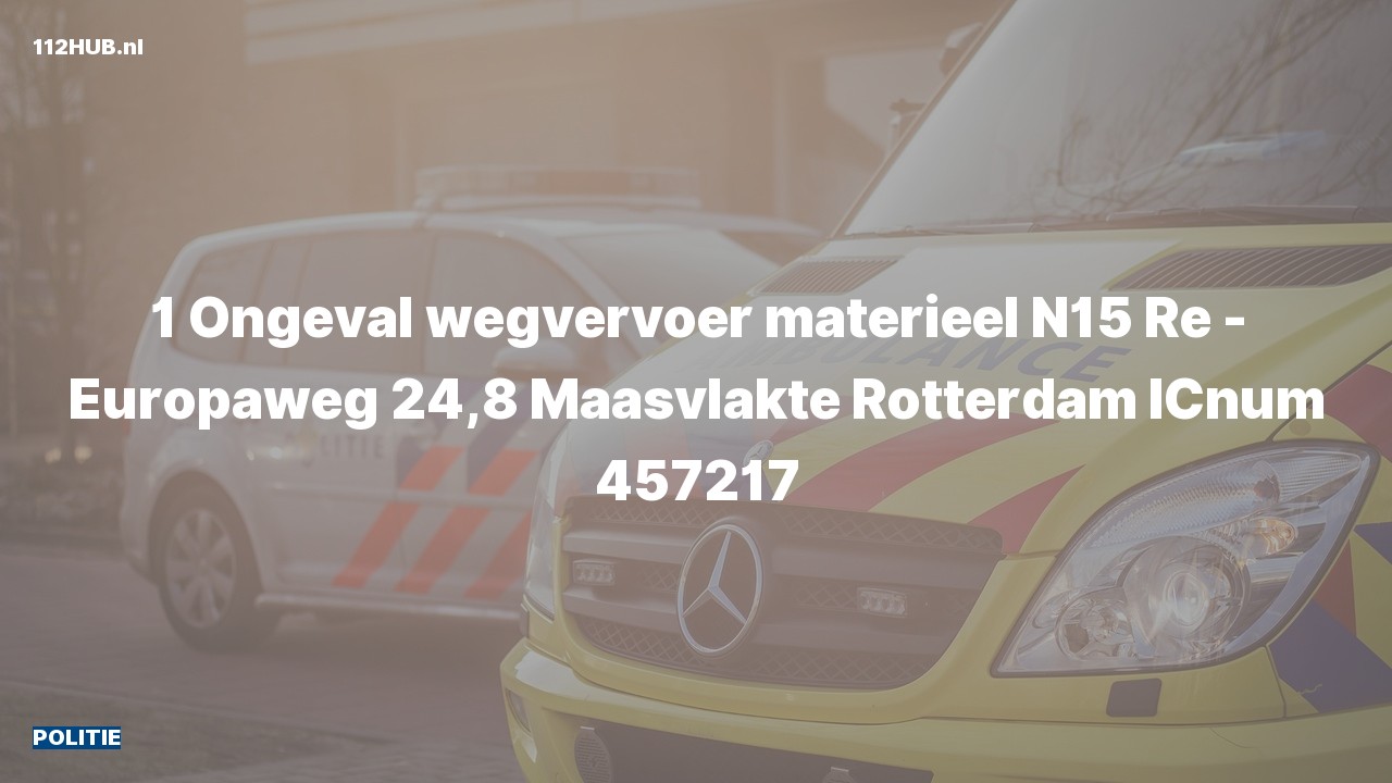 Deelafbeelding voor Politie voor verkeersongeval op de N15 bij hectometerpaaltje 24.8.