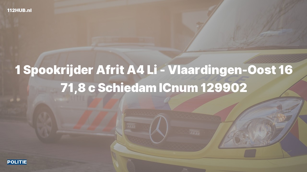 Deelafbeelding voor De politie is uitgerukt op de A4 bij hectometerpaaltje 71.8