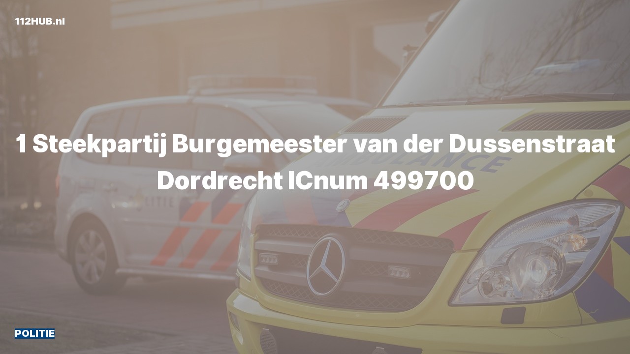 Deelafbeelding voor Politie naar de Burgemeester van der Dussenstraat in Dordrecht.