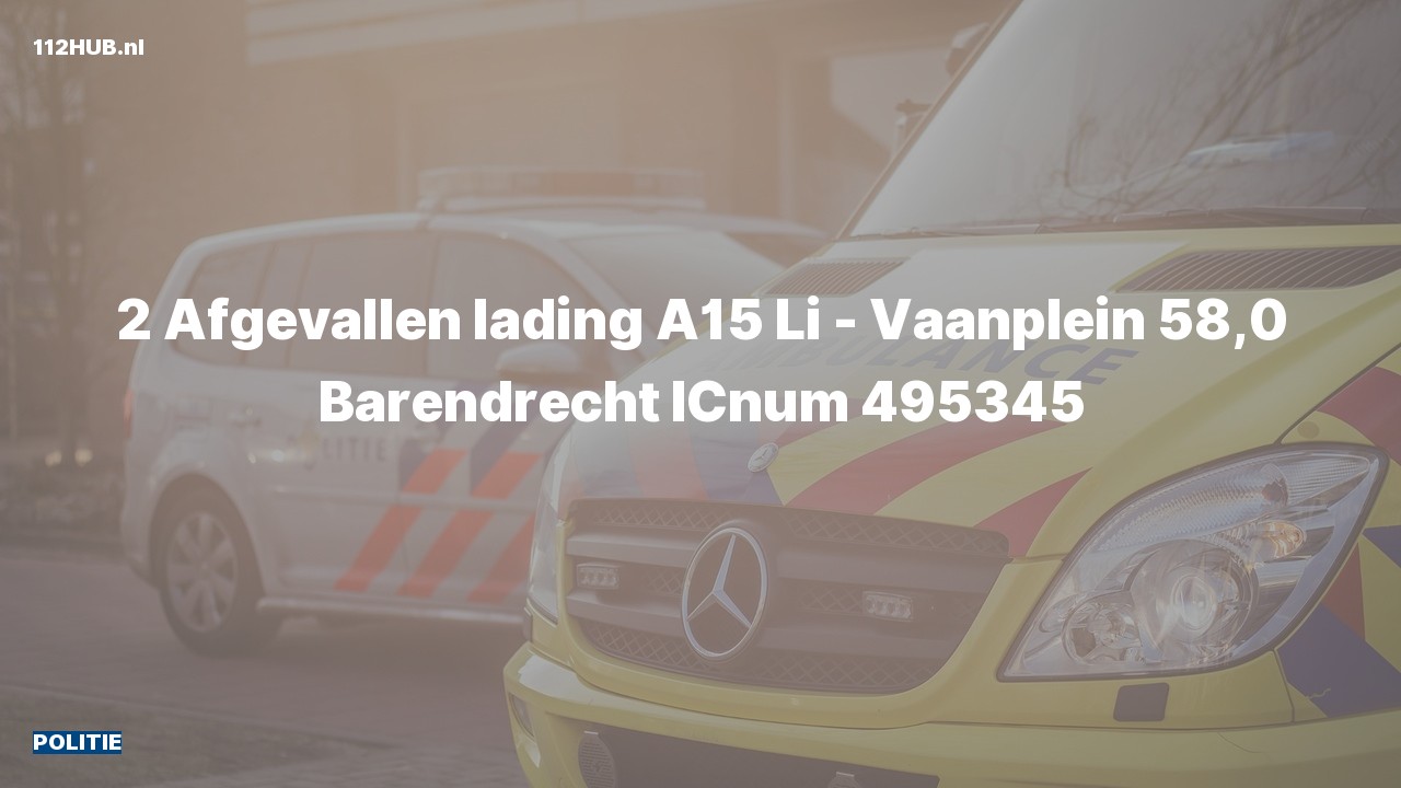 Deelafbeelding voor Politie op de A15 bij hectometerpaaltje 58.