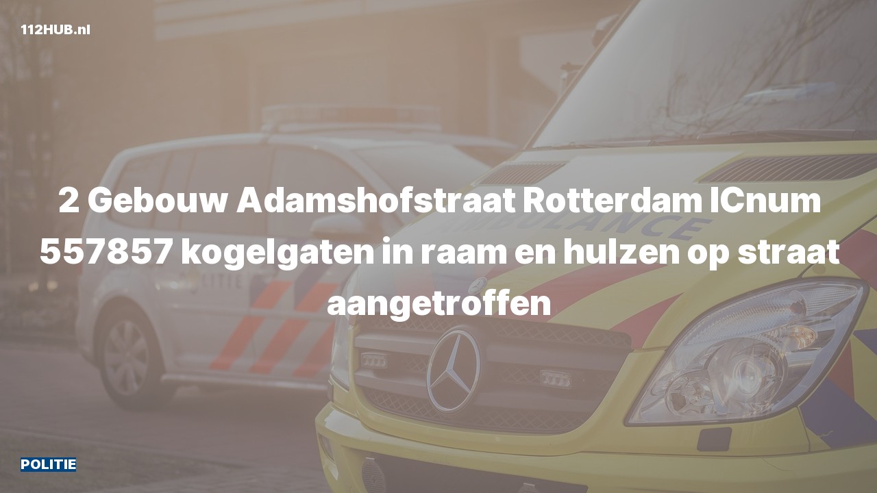 Deelafbeelding voor De politie is uitgerukt naar de Adamshofstraat in Rotterdam