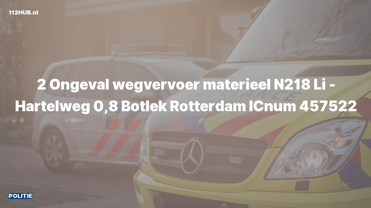 Deelafbeelding voor Politie voor verkeersongeval op de N218 bij hectometerpaaltje 0.8.