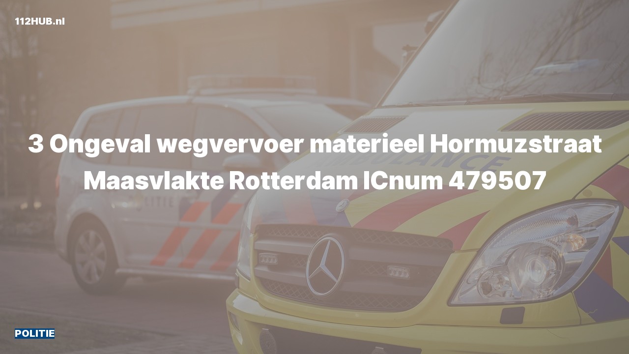 Deelafbeelding voor Politie voor verkeersongeval naar de Hormuzstraat in Maasvlakte Rotterdam.