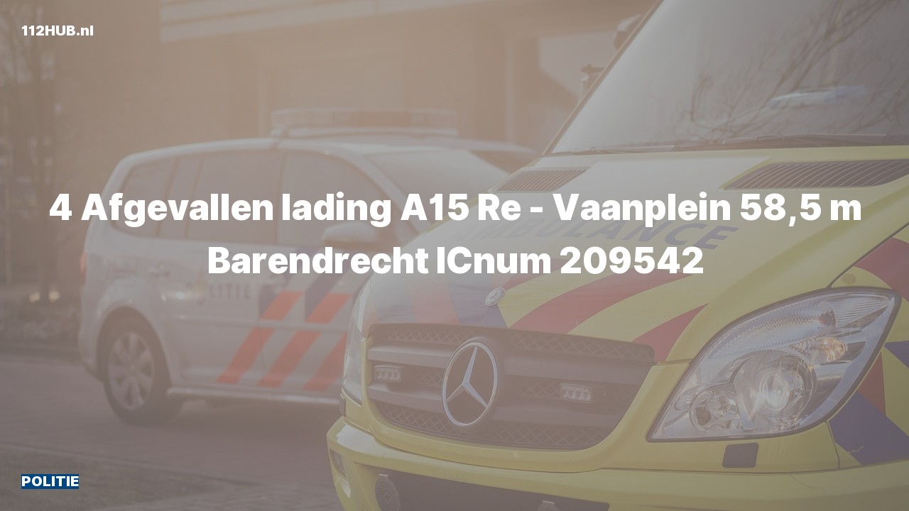 Deelafbeelding voor De politie is uitgerukt op de A15 bij hectometerpaaltje 58.5