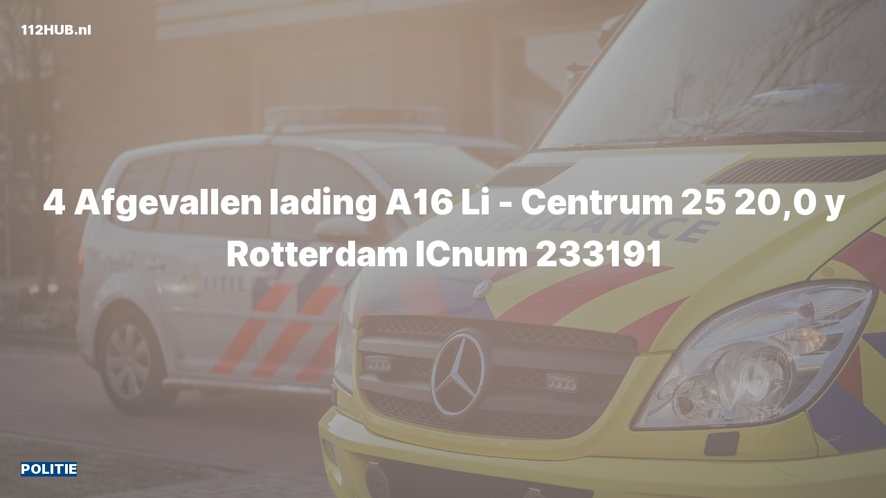 Deelafbeelding voor De politie is uitgerukt op de A16 bij hectometerpaaltje 20