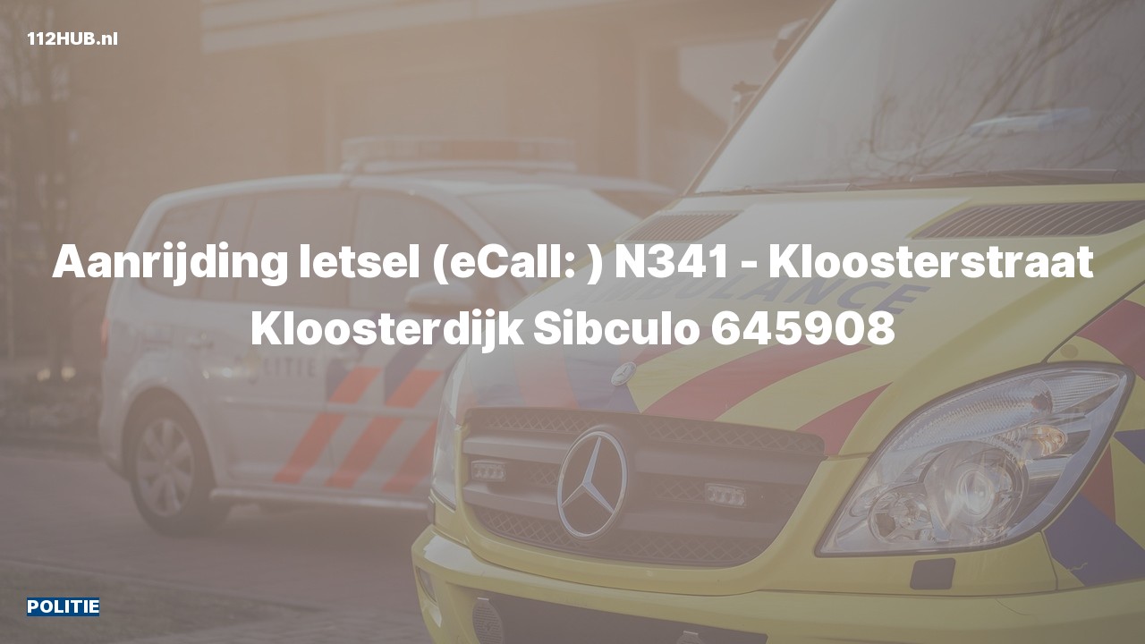 Deelafbeelding voor Politie voor aanrijding met letsel naar de Kloosterstraat in Sibculo.