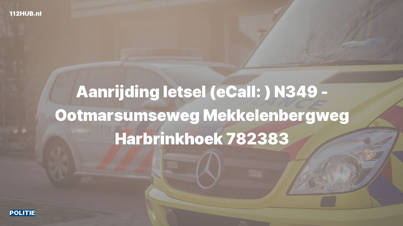 Deelafbeelding voor De politie is uitgerukt voor een aanrijding naar de Mekkelenbergweg in Harbrinkhoek