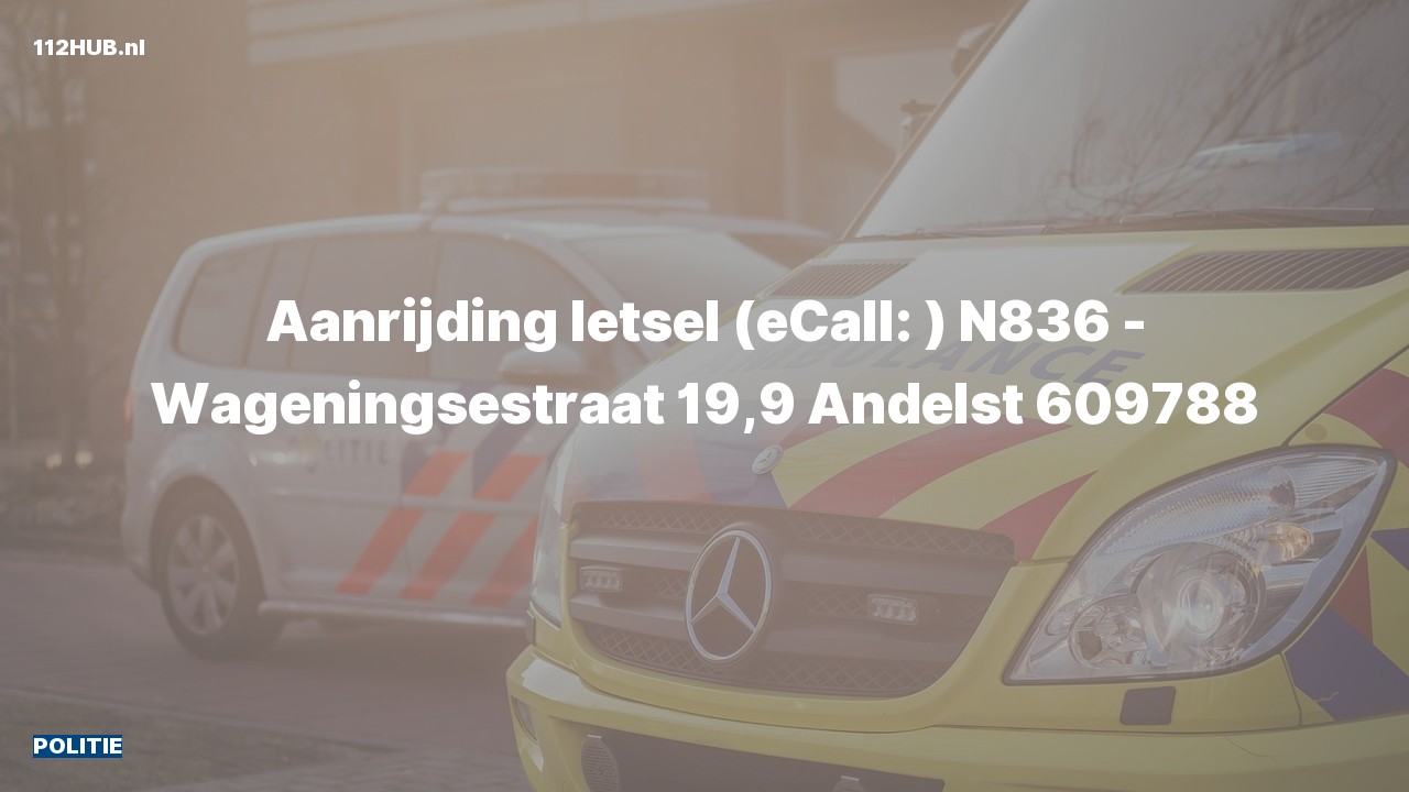 Deelafbeelding voor Politie voor aanrijding met letsel op de N836 bij hectometerpaaltje 19.9.