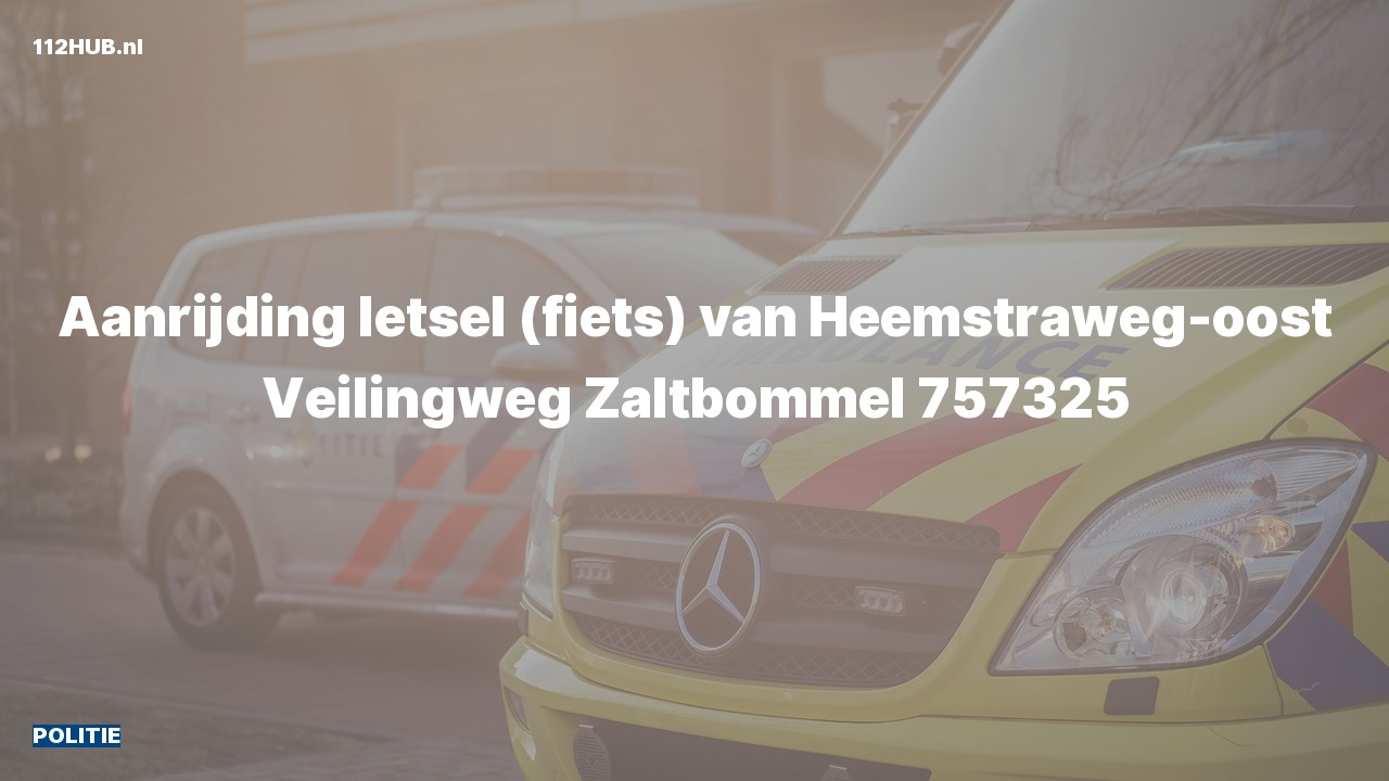 Deelafbeelding voor De politie is uitgerukt voor een aanrijding naar de van Heemstraweg-oost in Zaltbommel