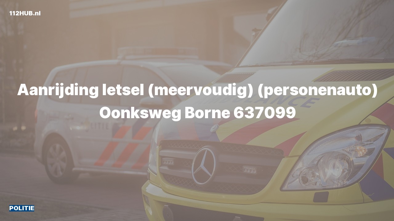 Deelafbeelding voor Politie voor aanrijding met letsel naar de Oonksweg in Borne.
