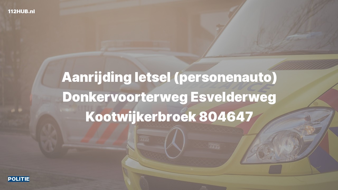 Deelafbeelding voor De politie is uitgerukt voor een aanrijding naar de Esvelderweg in Kootwijkerbroek
