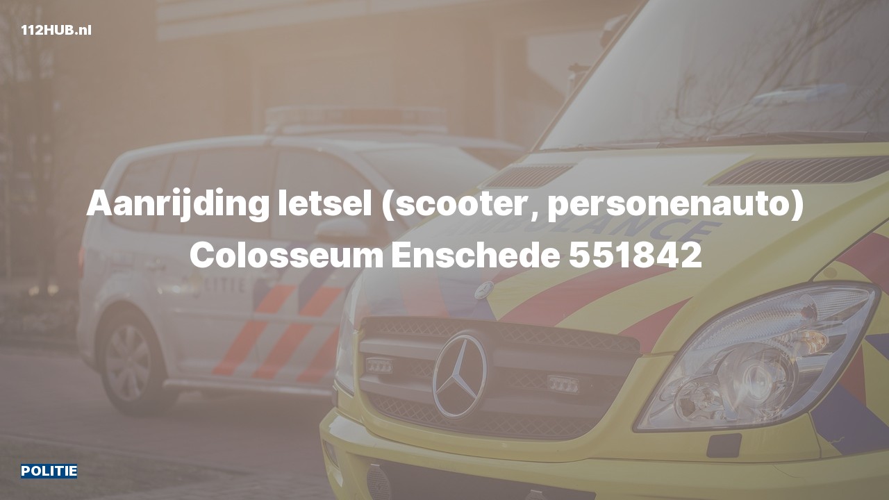 Deelafbeelding voor Politie voor aanrijding met letsel naar de Colosseum in Enschede.