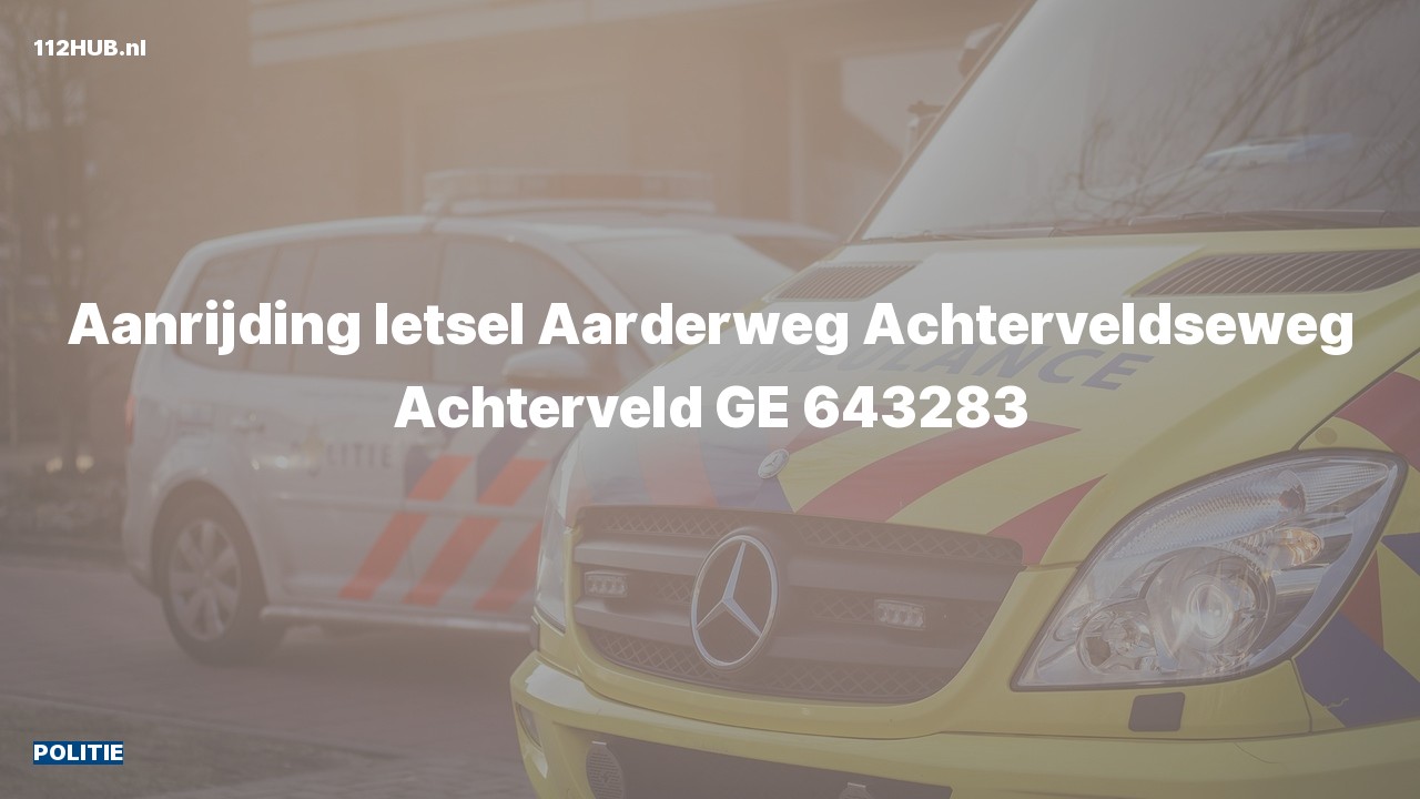 Deelafbeelding voor Politie voor aanrijding met letsel naar de Achterveldseweg in Achterveld.