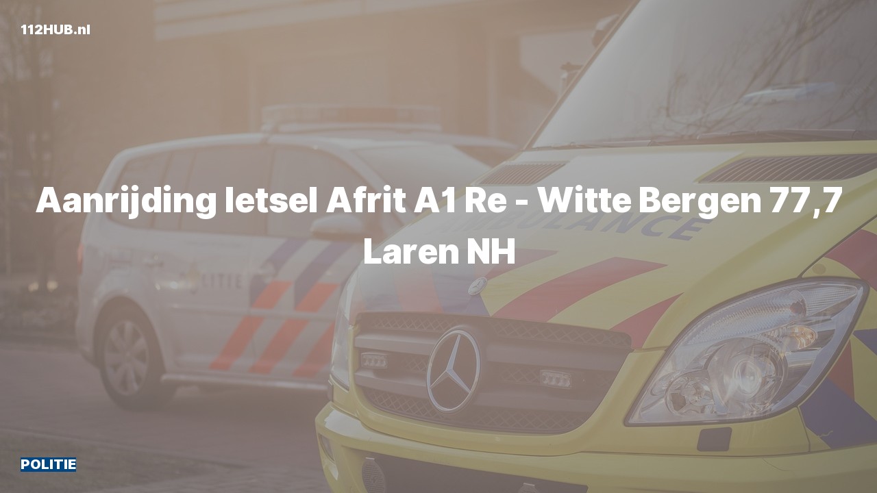 Deelafbeelding voor De politie is uitgerukt voor een aanrijding op de A1 bij hectometerpaaltje 77.7