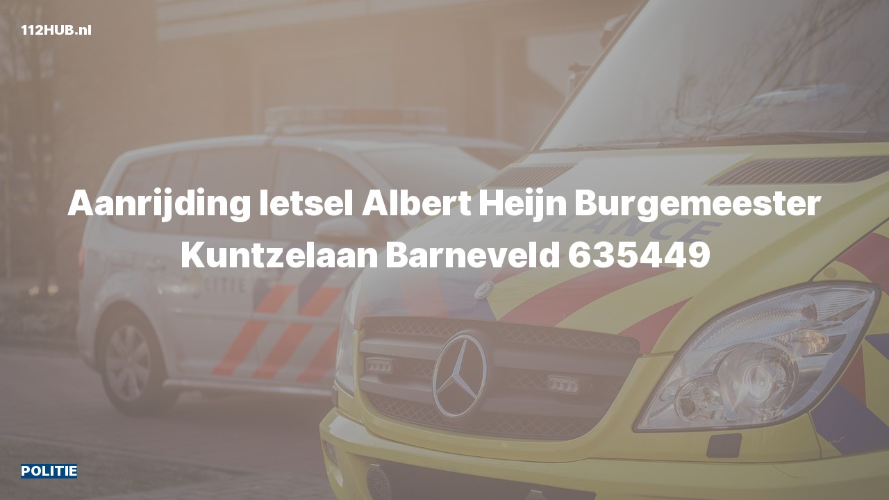 Deelafbeelding voor Politie voor aanrijding met letsel naar de Burgemeester Kuntzelaan in Barneveld.