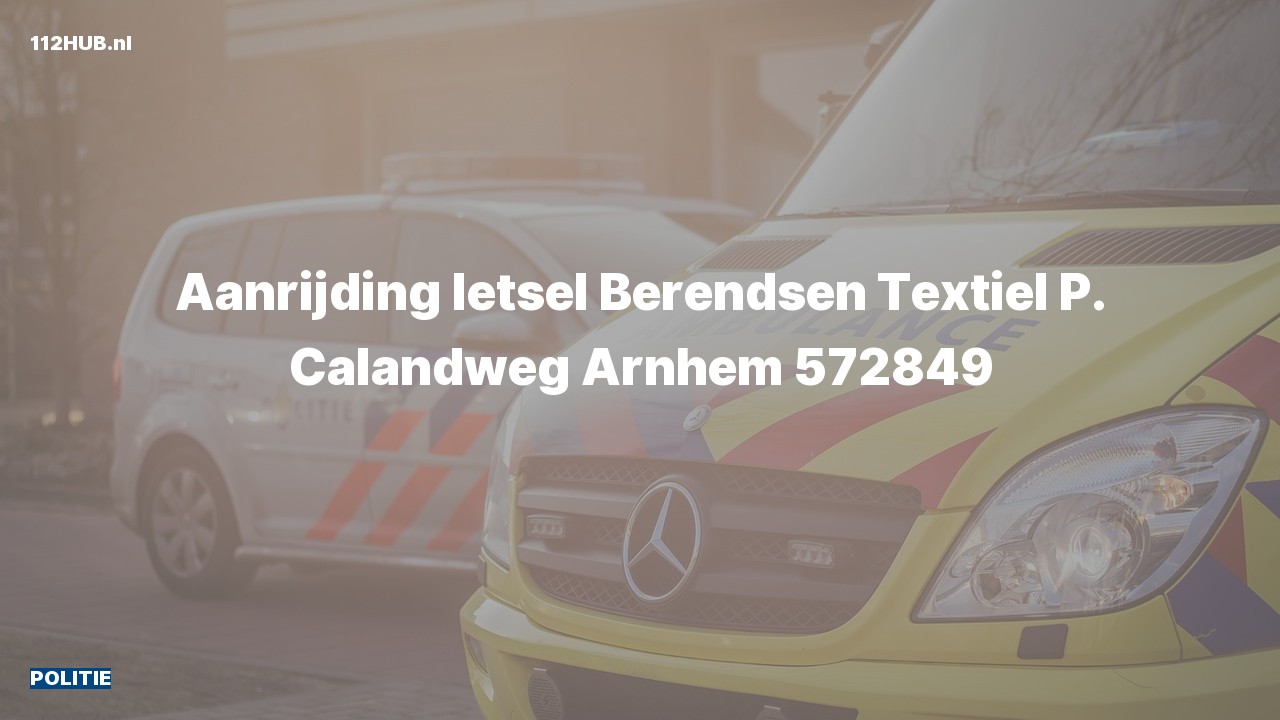 Deelafbeelding voor Politie voor aanrijding met letsel naar de P. Calandweg in Arnhem.