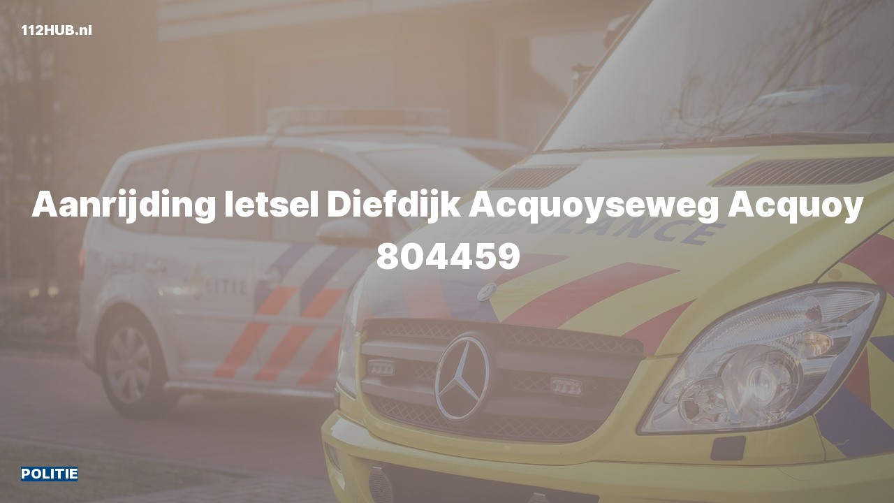 Deelafbeelding voor De politie is uitgerukt voor een aanrijding naar de Acquoyseweg in Acquoy