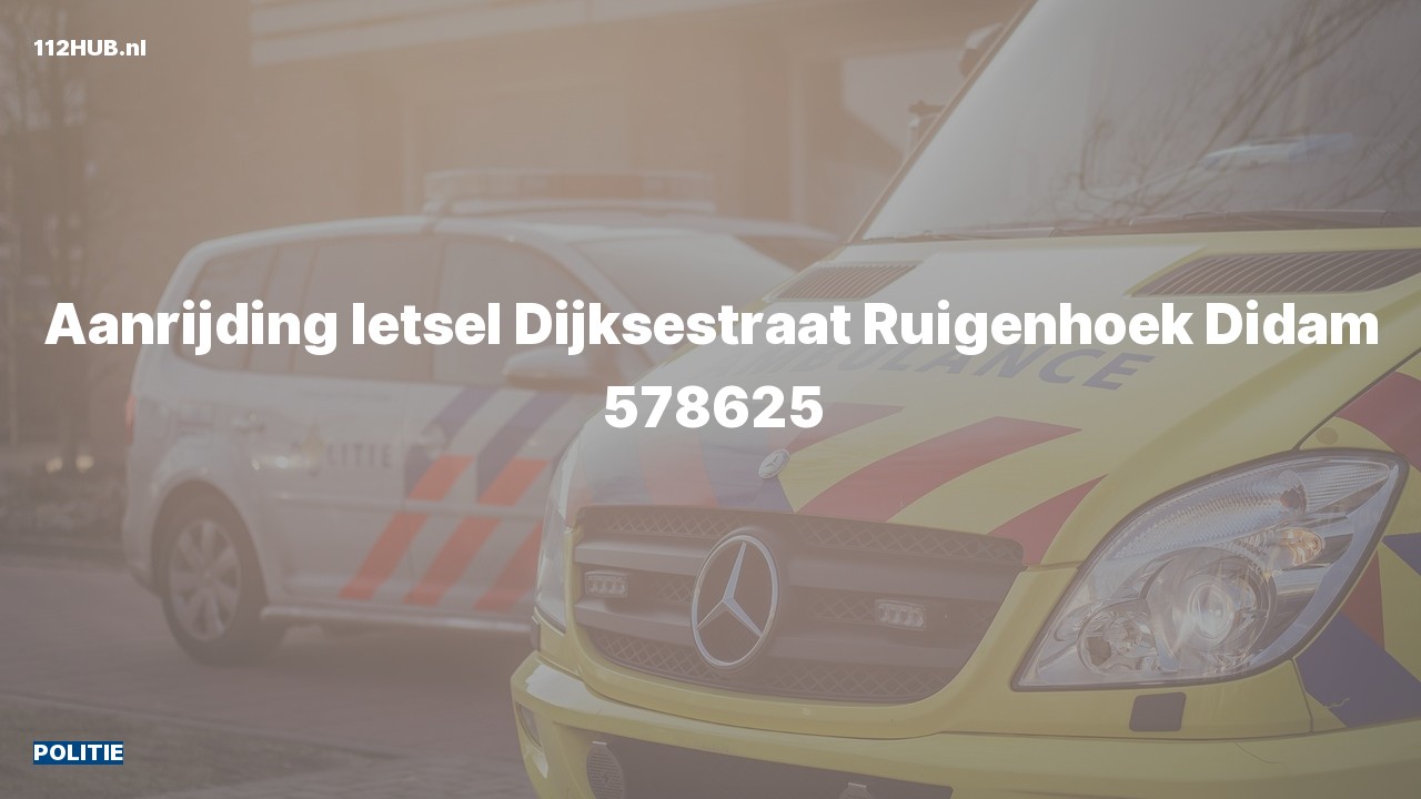 Deelafbeelding voor Politie voor aanrijding met letsel naar de Dijksestraat in Didam.