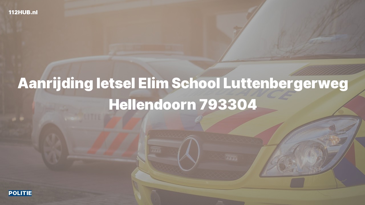 Deelafbeelding voor De politie is uitgerukt voor een aanrijding naar de Luttenbergerweg in Hellendoorn
