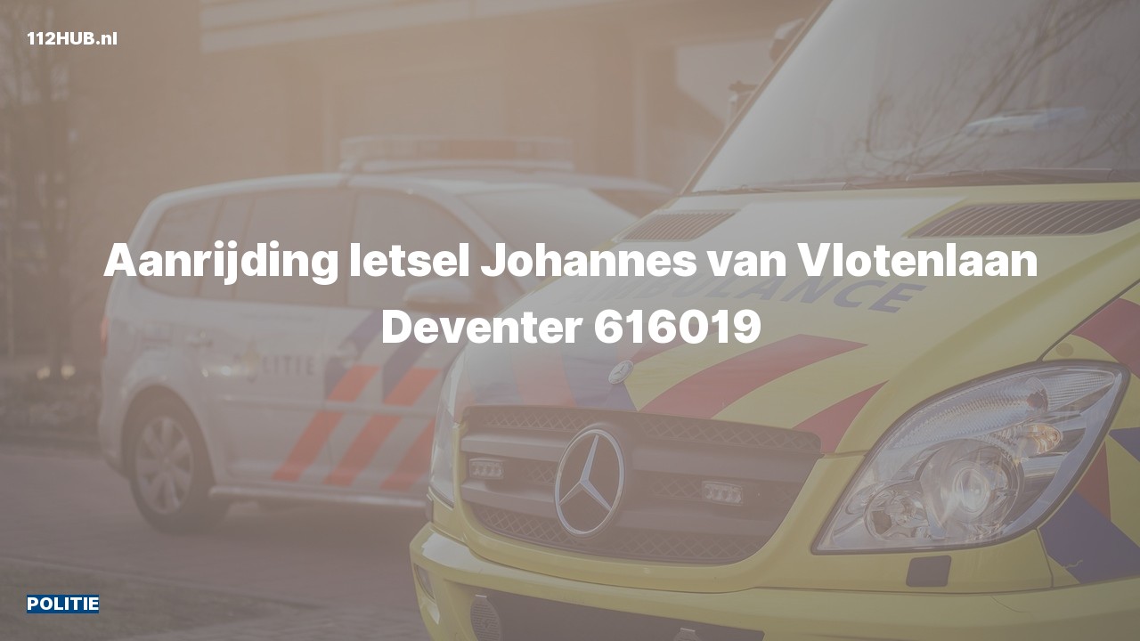 Deelafbeelding voor Politie voor aanrijding met letsel naar de Johannes van Vlotenlaan in Deventer.