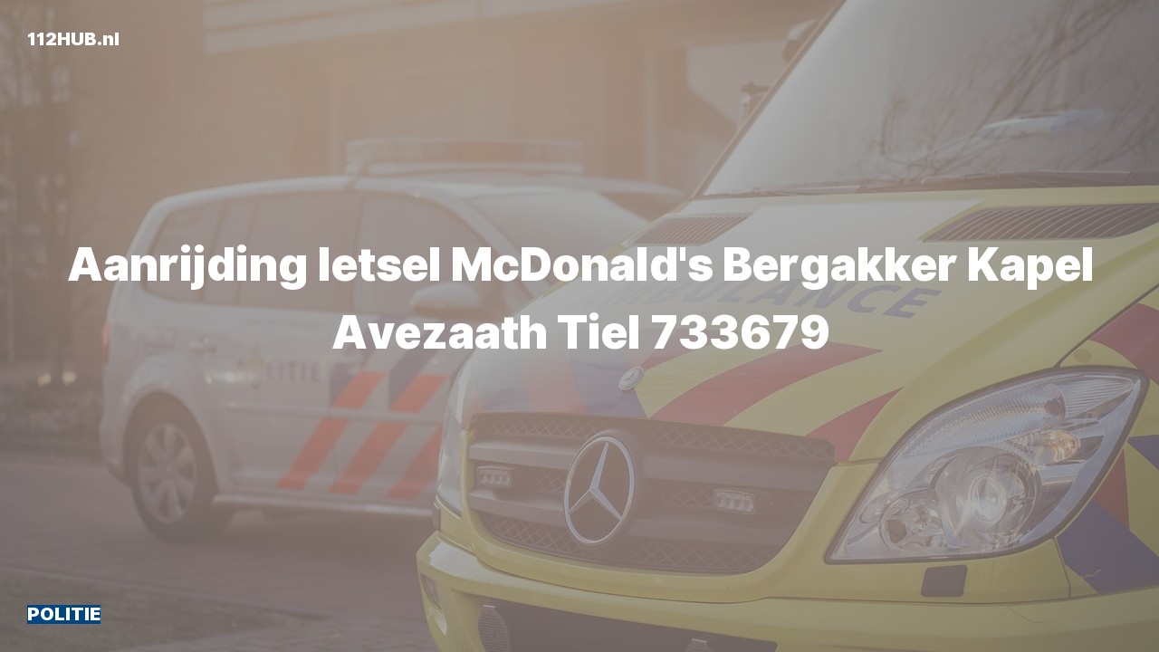 Deelafbeelding voor De politie is uitgerukt voor een aanrijding naar de Bergakker in Kapel Avezaath