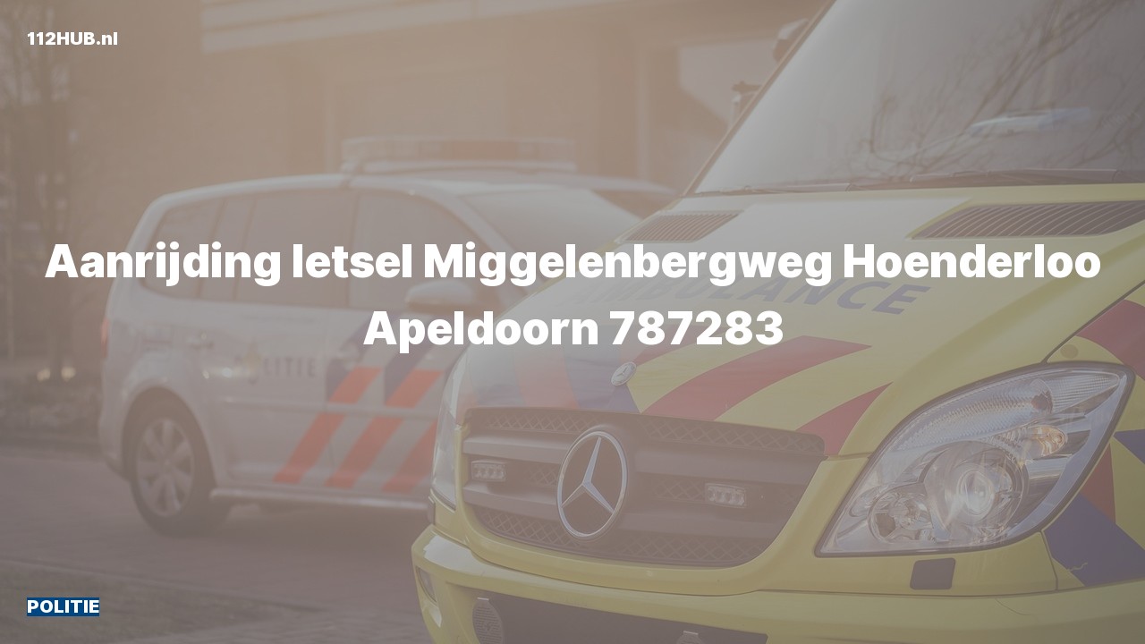 Deelafbeelding voor De politie is uitgerukt voor een aanrijding naar de Miggelenbergweg in Hoenderloo