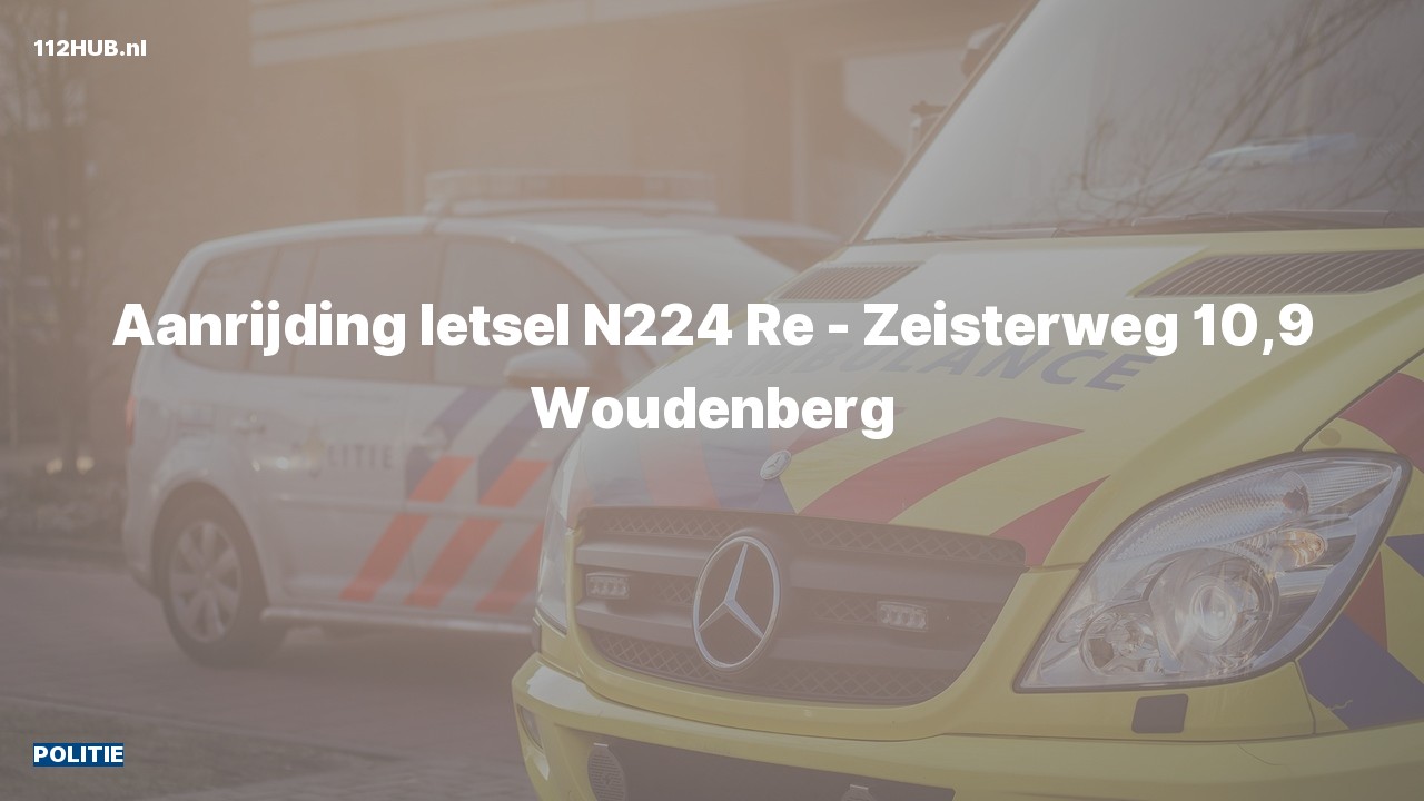 Deelafbeelding voor Politie voor aanrijding met letsel op de N224 bij hectometerpaaltje 10.9.