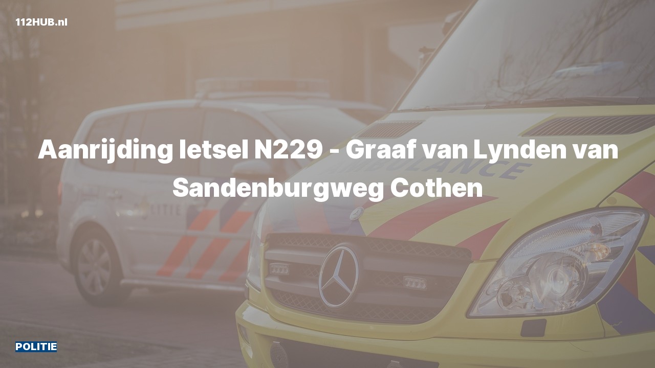Deelafbeelding voor De politie is uitgerukt voor een aanrijding naar de Graaf van Lynden van Sandenburgweg in Cothen