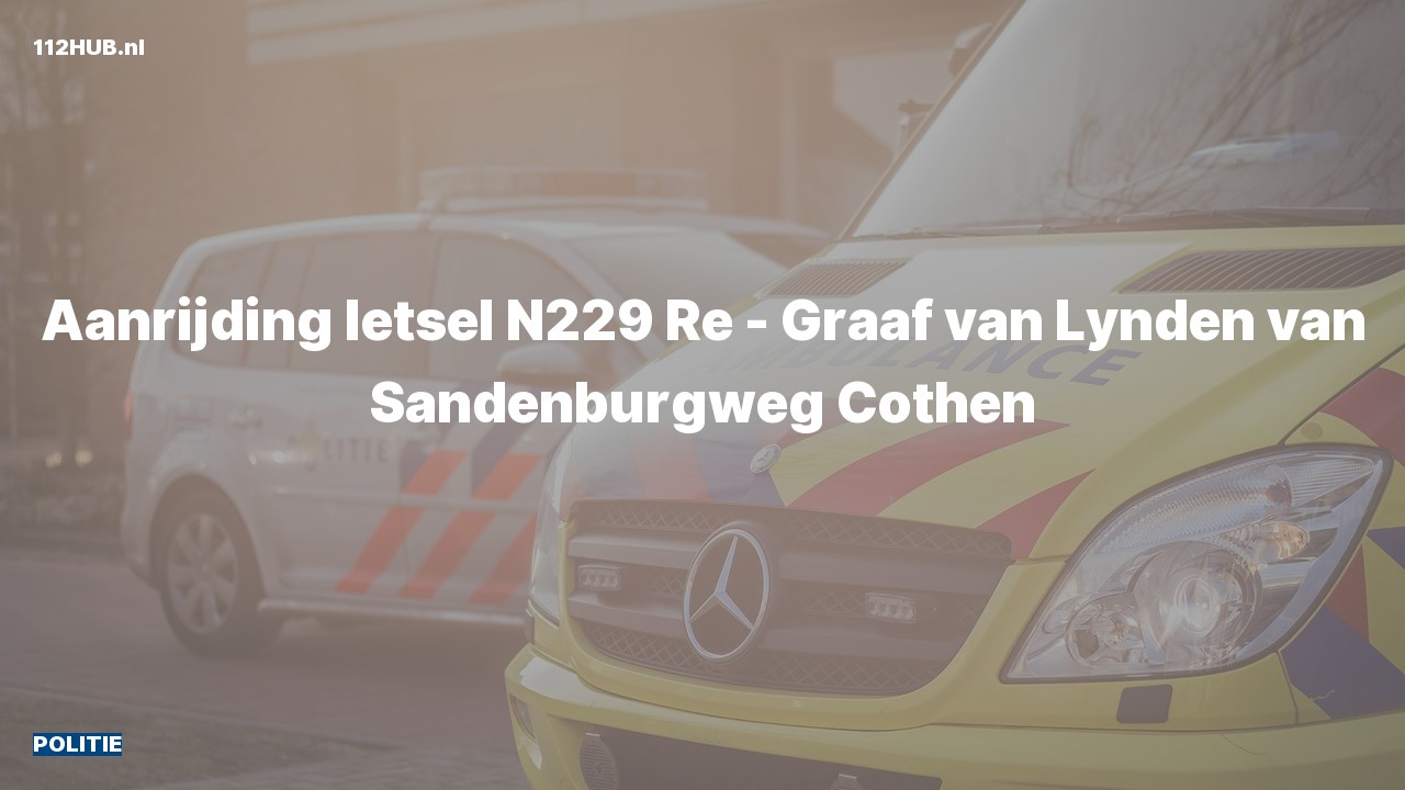 Deelafbeelding voor De politie is uitgerukt voor een aanrijding naar de Graaf van Lynden van Sandenburgweg in Cothen