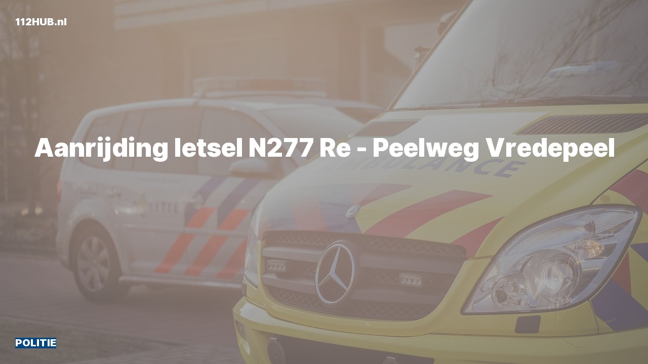 Deelafbeelding voor Politie voor aanrijding met letsel.