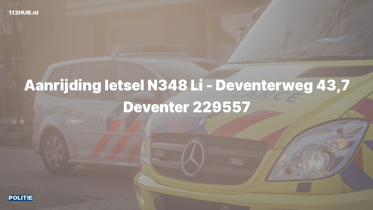 Deelafbeelding voor De politie is uitgerukt voor een aanrijding op de N348 bij hectometerpaaltje 43.7