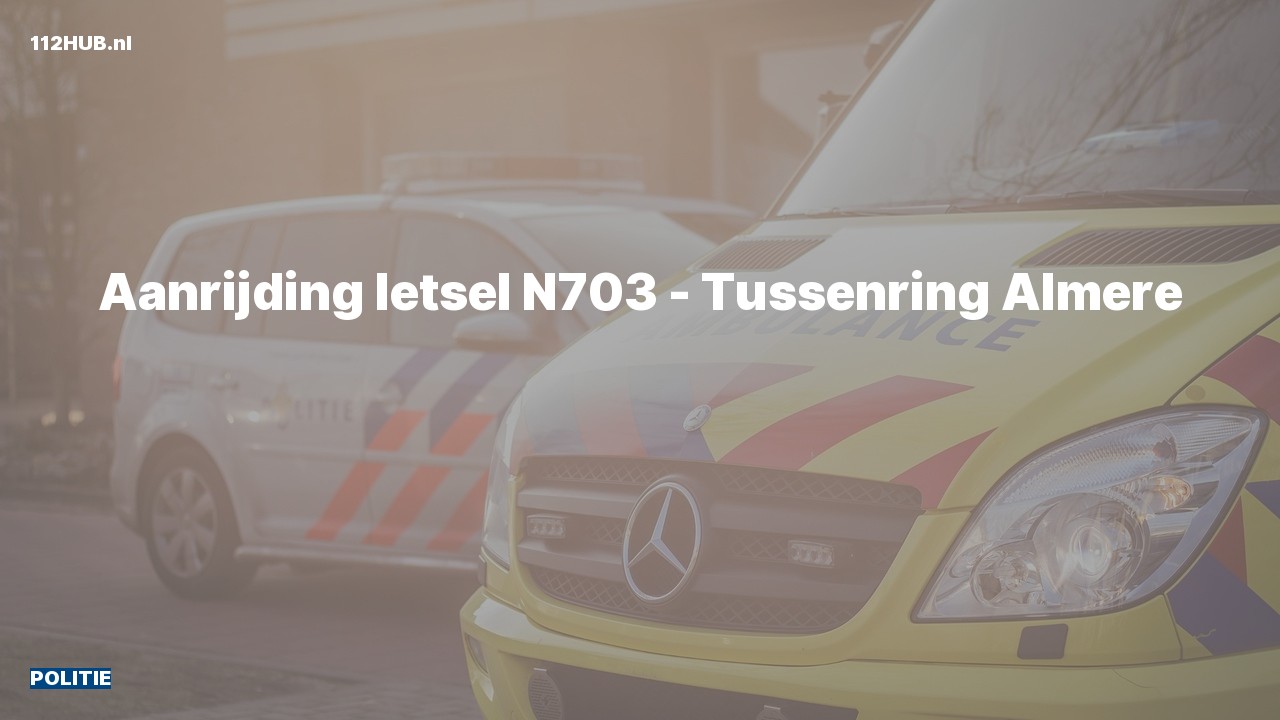 Deelafbeelding voor Politie voor aanrijding met letsel naar de Tussenring in Almere.