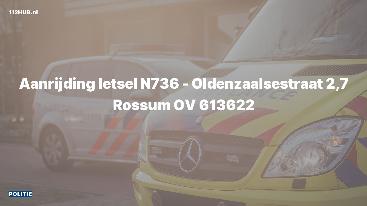 Deelafbeelding voor Politie voor aanrijding met letsel op de N736 bij hectometerpaaltje 2.7.