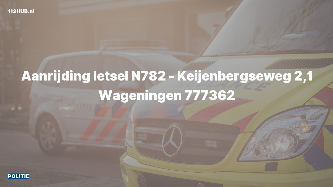Deelafbeelding voor De politie is uitgerukt voor een aanrijding op de N782 bij hectometerpaaltje 2.1