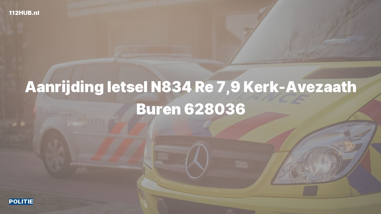 Deelafbeelding voor Politie voor aanrijding met letsel op de N834 bij hectometerpaaltje 7.9.
