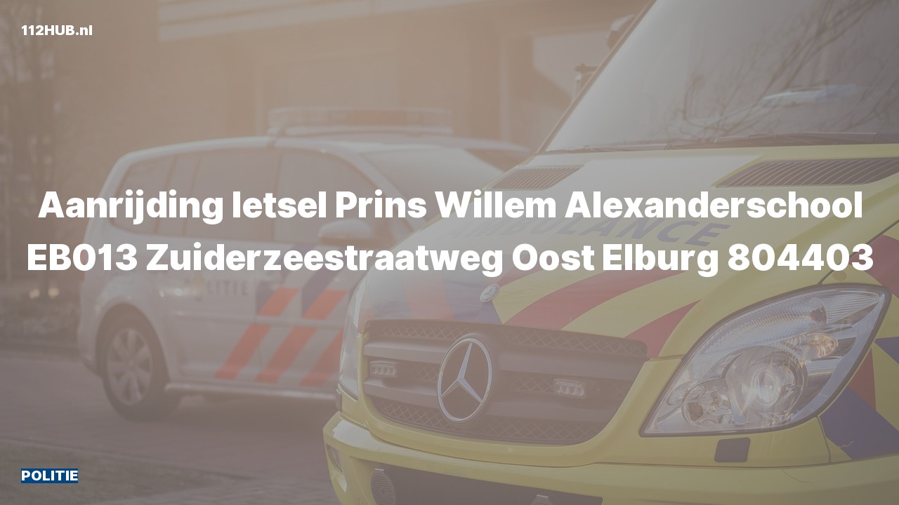 Deelafbeelding voor De politie is uitgerukt voor een aanrijding naar de Zuiderzeestraatweg Oost in Elburg