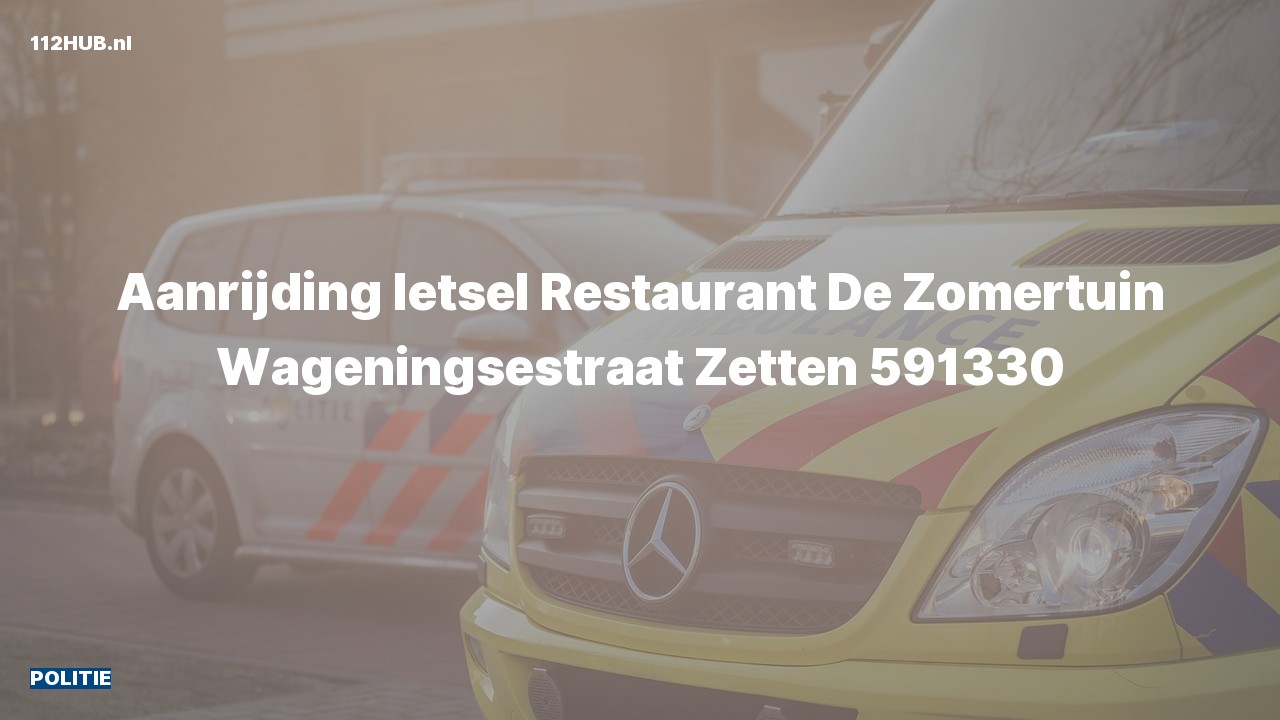 Deelafbeelding voor Politie voor aanrijding met letsel naar de Wageningsestraat in Zetten.